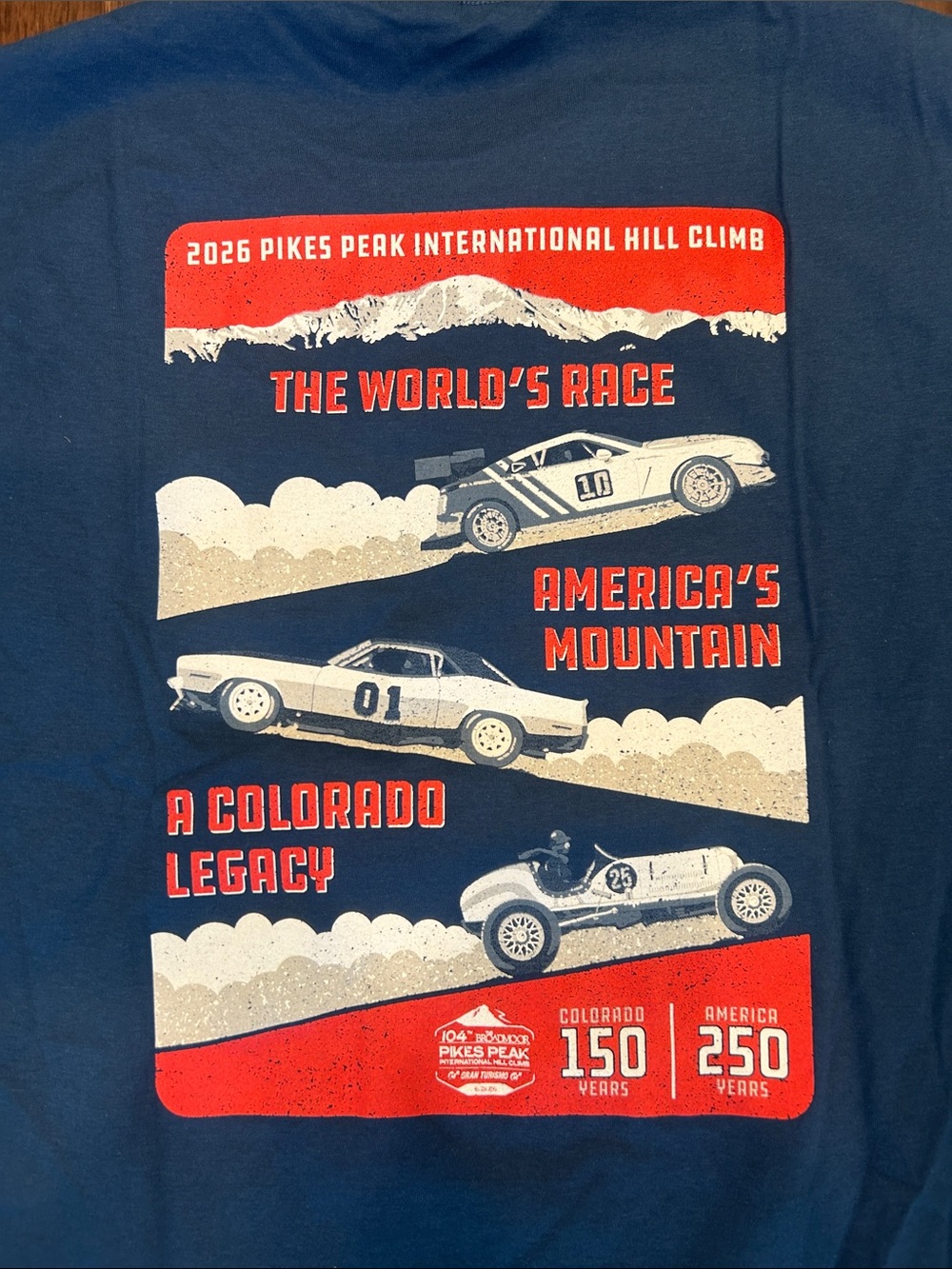 Pikes Peak International Hill Climb Men's Navy Graphic Tee